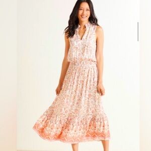 Evereve Floral Maxi Dress in Peach and White